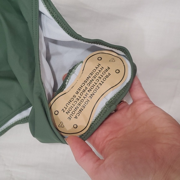 Olive Green Bikini and High Waisted Bikini Bottom Swimsuit - Picture 3 of 8